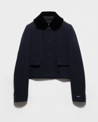Chaqueta de tela Natté de botonadura sencilla