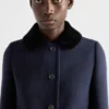 Chaqueta de tela Natté de botonadura sencilla