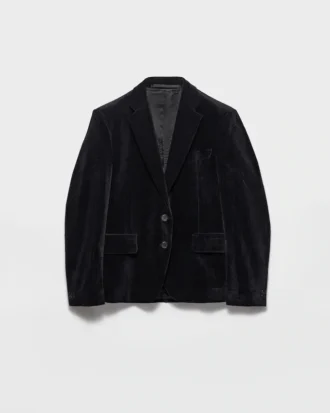 Chaqueta de terciopelo de botonadura sencilla Chaqueta de terciopelo de botonadura sencilla