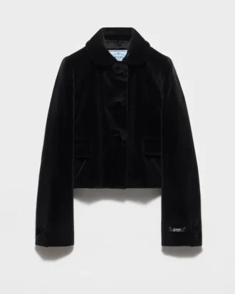 Chaqueta de terciopelo de botonadura sencilla