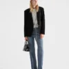 Chaqueta de terciopelo de botonadura sencilla Chaqueta de terciopelo de botonadura sencilla
