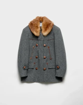 Chaqueta marinera de doble botonadura con motivo en zigzag