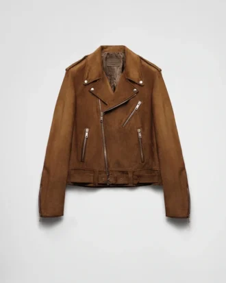 Chaqueta motera de ante
