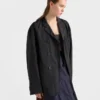 Chaqueta técnica de tafetán de doble botonadura Chaqueta técnica de tafetán de doble botonadura