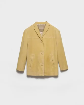 Chaqueta tipo cabán de ante