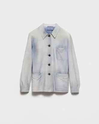 Chaqueta tipo cabán de ante