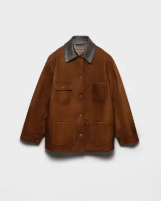 Chaqueta tipo cabán de ante