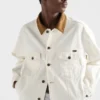 Chaqueta vaquera vintage con detalles de cuero Chaqueta vaquera vintage con detalles de cuero
