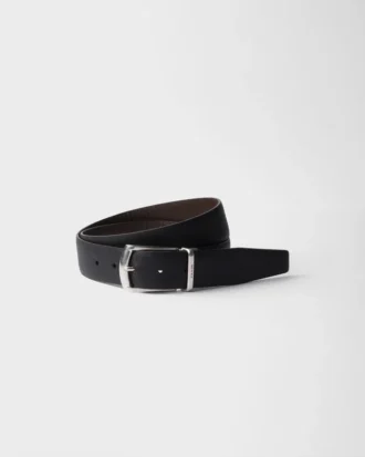 Cinturón reversible de piel Saffiano