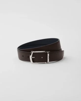 Cinturón reversible de piel Saffiano