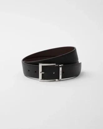 Cinturón reversible de piel Saffiano