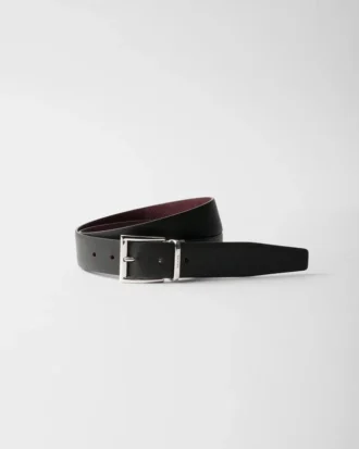 Cinturón reversible de piel Saffiano