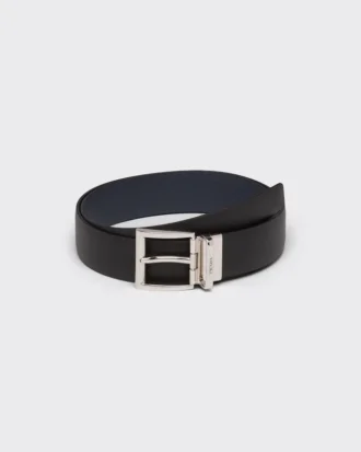 Cinturón reversible de piel Saffiano