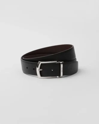 Cinturón reversible de piel Saffiano