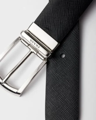 Cinturón reversible de piel Saffiano