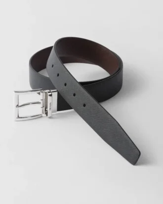 Cinturón reversible de piel Saffiano