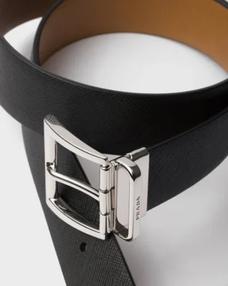 Cinturón reversible de piel Saffiano