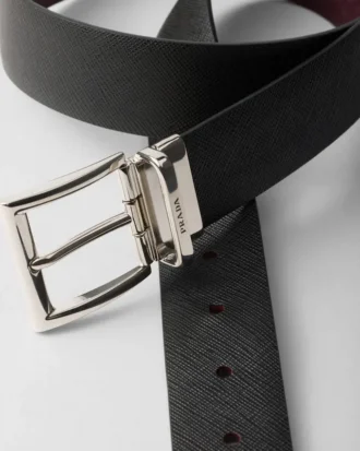 Cinturón reversible de piel Saffiano