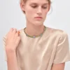 Collar Couleur Vivante – Oro blanco con aguamarina y peridoto Collar Couleur Vivante – Oro blanco con aguamarina y peridoto