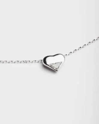 Collar Eternal Gold Nano Heart en oro blanco con diamante creado en laboratorio Collar Eternal Gold Nano Heart en oro blanco con diamante creado en laboratorio
