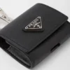 Estuche para auriculares de piel Saffiano con llavero