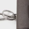 Estuche para auriculares de piel Saffiano con llavero