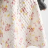 Falda circular de satén acolchado con estampado floral Falda circular de satén acolchado con estampado floral