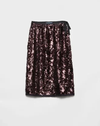 Falda con lentejuelas bordadas