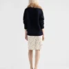 Falda de satén acolchado con estampado floral Falda de satén acolchado con estampado floral