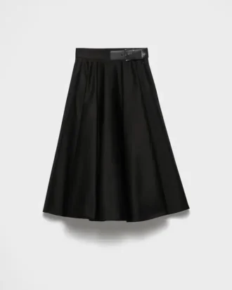 Falda midi circular de chino