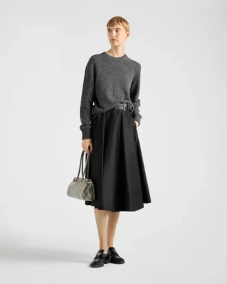Falda midi circular de chino