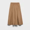 Falda midi circular de pelo de camello Falda midi circular de pelo de camello