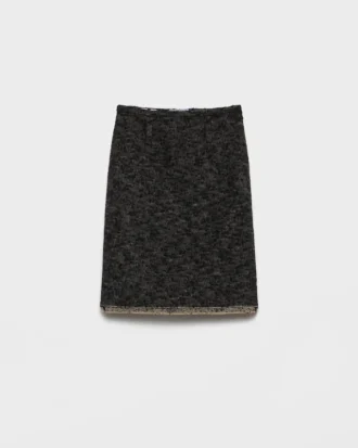 Falda midi de doble tweed