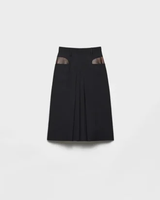 Falda midi de mohair de cabrito