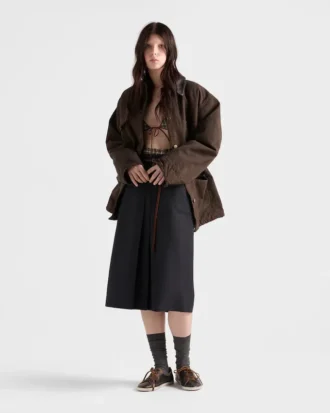 Falda midi de mohair de cabrito