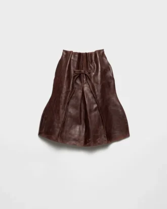 Falda midi de piel