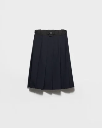 Falda midi de tejido técnico y de tipo «hopsack» Falda midi de tejido técnico y de tipo «hopsack»