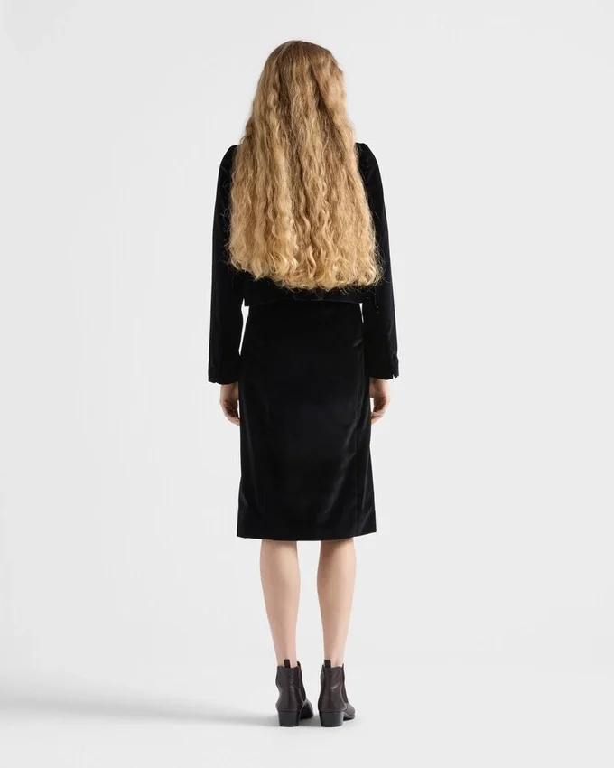 Falda midi de terciopelo Falda midi de terciopelo