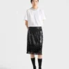 Falda midi de terciopelo bordado Falda midi de terciopelo bordado