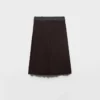 Falda midi plisada con costura rush Falda midi plisada con costura rush