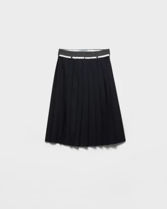 Falda midi plisada con costura rush