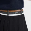 Falda midi plisada con costura rush Falda midi plisada con costura rush