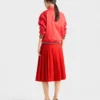 Falda midi plisada de gabardina Falda midi plisada de gabardina