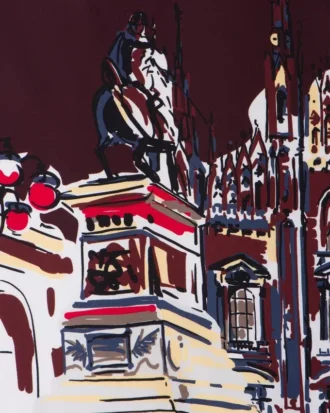 Fular de seda con estampado Pittoresque Milan 90