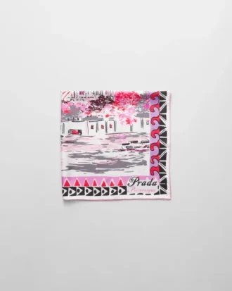 Fular de seda estampado «Pittoresque Paris» 90
