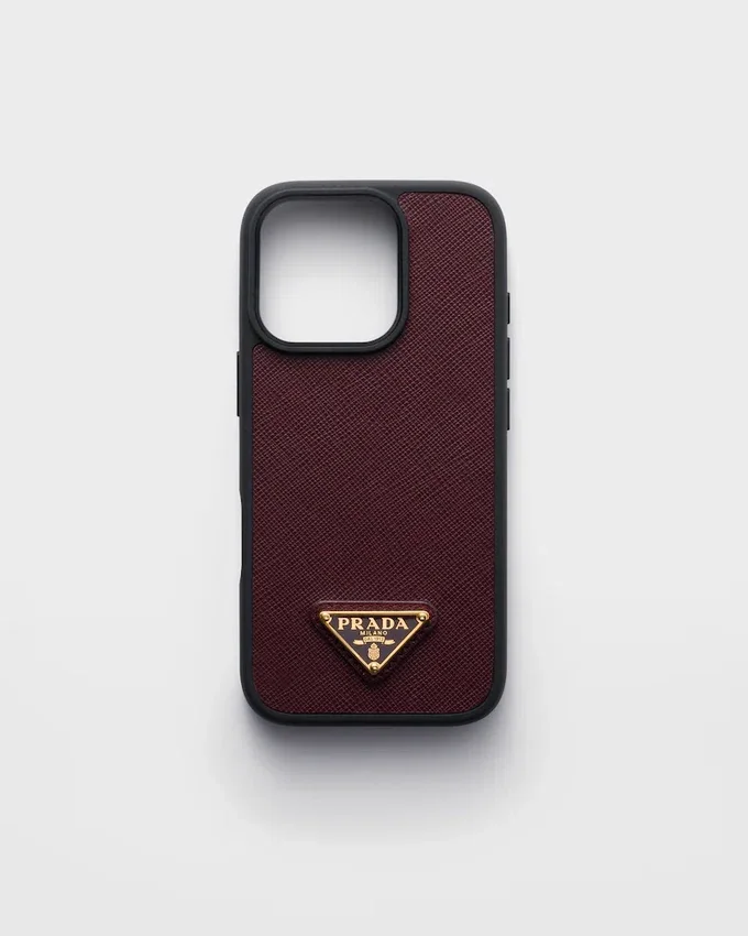 Funda de piel Saffiano para iPhone 16 Pro Funda de piel Saffiano para iPhone 16 Pro