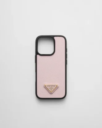 Funda de piel Saffiano para iPhone 16 Pro