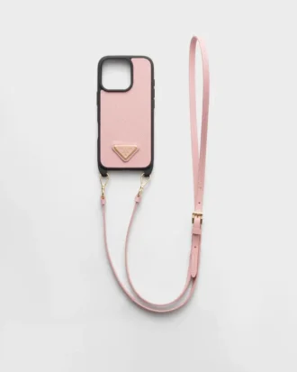 Funda de piel Saffiano para iPhone 16 Pro
