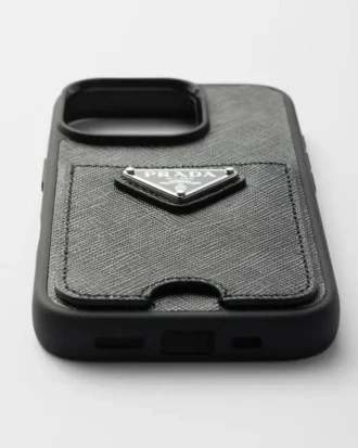 Funda de piel Saffiano para iPhone 16 Pro
