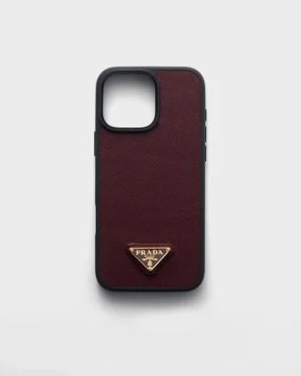 Funda de piel Saffiano para iPhone 16 Pro Max